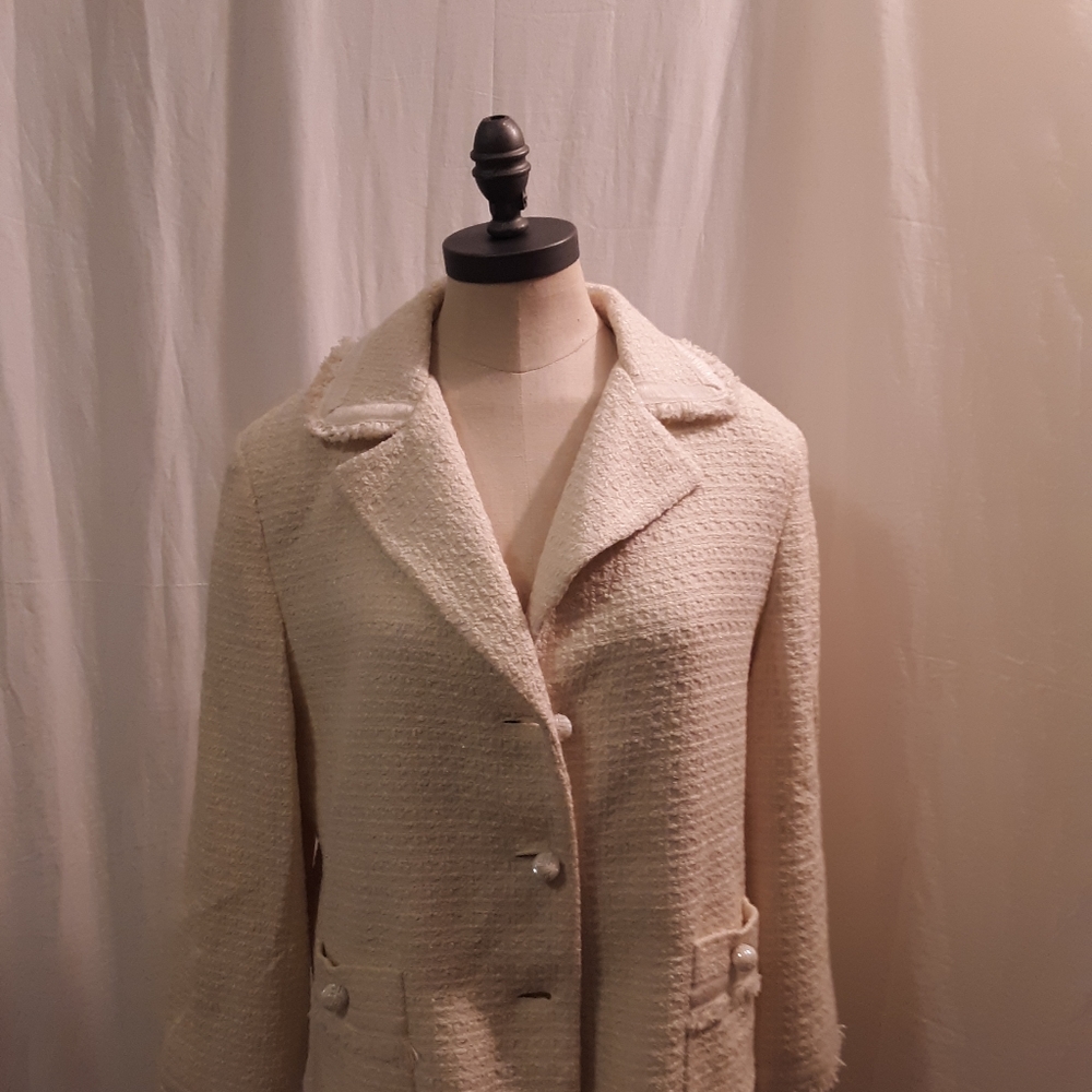 Talbots winter white colored jacket euc